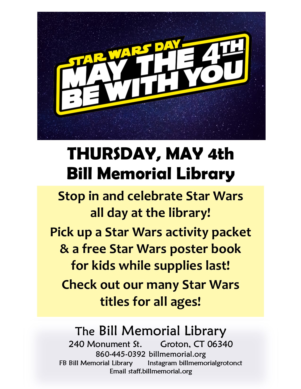 2023 May The Fourth Be With You Bill Memorial Library