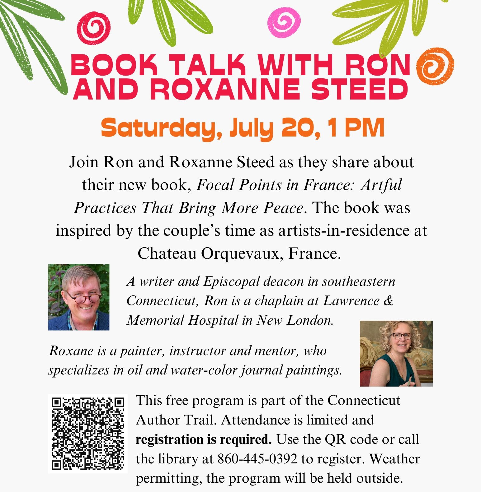 2024 CT Author Trail Talk with Ron & Roxanne Steed - BILL MEMORIAL LIBRARY