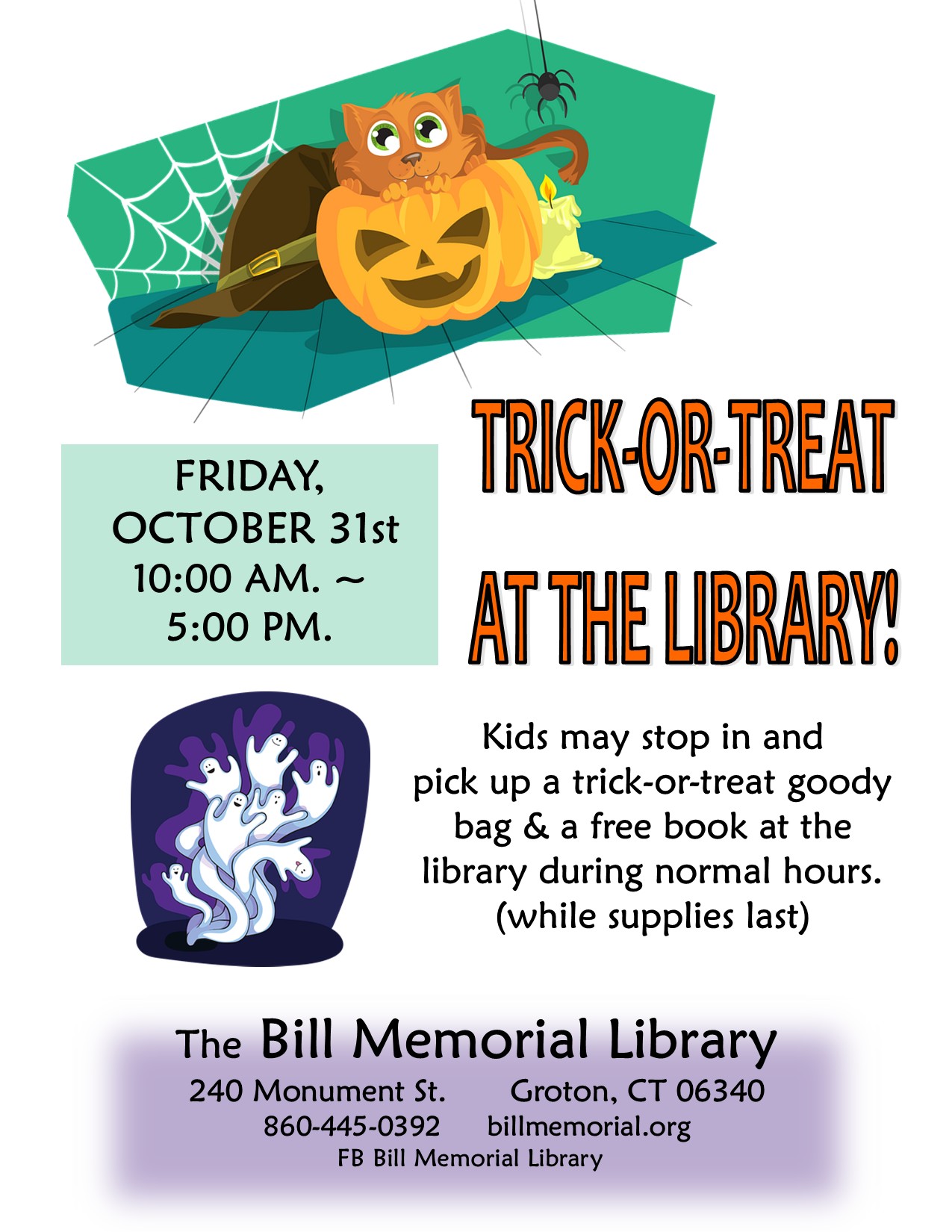 2025 Halloween Trick or Treat at the Library - BILL MEMORIAL LIBRARY